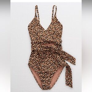 Aerie Leopard Full Coverage One Piece Swimsuit